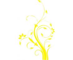 INDIGOS WG10310-22 Wandtattoo W310 Blume Ast Äste Baum Pflanze Wandaufkleber 80 x 49 cm, gelb