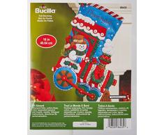 Bucilla 86435 Filz Aufnäher Weihnachtsstrumpf Kit (40,6 cm), alle an Bord, 40,6 cm
