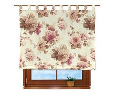 FRANC-TEXTIL 344-141-06 Raffrollo Verona, Mirella, 80 x 170 cm, beige / bordeaux