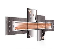 Bilder Abstrakt Wandbild 200 x 100 cm Vlies - Leinwand Bild XXL Format Wandbilder Wohnzimmer Wohnung Deko Kunstdrucke Braun 4 Teilig - MADE IN GERMANY - Fertig zum Aufhängen 021241a