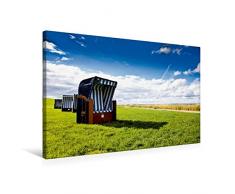 Premium Textil-Leinwand 75 x 50 cm Quer-Format Strandkorb | Wandbild, HD-Bild auf Keilrahmen, Fertigbild auf hochwertigem Vlies, Leinwanddruck von fotokrieger.de