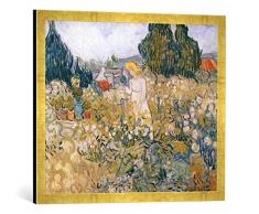 Gerahmtes Bild von Vincent Van Gogh Marguerite Gachet in ihrem Garten, Kunstdruck im hochwertigen handgefertigten Bilder-Rahmen, 70x50 cm, Gold Raya