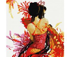 Diamond DJ142 Vollbedeckung mit Holzrahmen Painting Set Bild 30 x 30 Diamant Malerei Stickerei Handarbeit Basteln Mosaik Steine Blumen Korb Haus am Bach