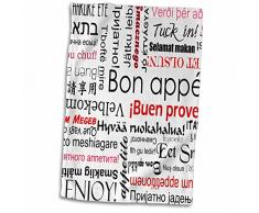 Handtuch, 3D-Rose, Aufschrift „Bon Appetite“, Aufschrift „for Enjoy Your Meal in Many Languages TWL_57528_1, 38,1 x 55,9 cm