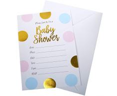 Neviti Muster funktioniert Baby Dusche Einladungen mit Umschlägen, Mehrfarbig, 10 Stück