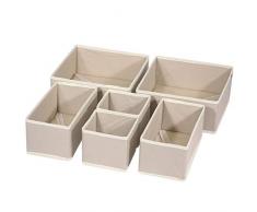 Diomell 6er-Pack faltbare Stoff-Aufbewahrungsbox für Kleiderschrank, Kommode, Schublade, Organizer, Stoffkörbe, Behälter, Trennwand mit Schubladen für Kleidung, Unterwäsche, BHs, Socken, Dessous, Kleidung