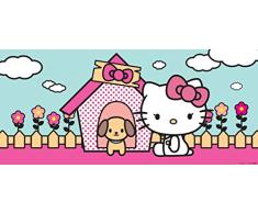 AG Design FTG 0937 Hello Kitty, Papier Fototapete Kinderzimmer - 202x90 cm - 1 Teil, Papier, multicolor, 0,1 x 202 x 90 cm