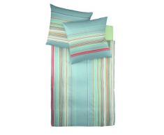 Fleuresse 112353 0002 Noblesse Satinbettwäsche mit Reißverschluss 135 x 200 cm mit 80 x 80 cm türkis