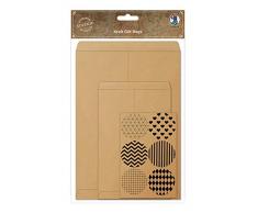 Kraft Gift Bags, Geschenktaschen aus Kraftpapier, unbedruckt, 6 Stück in 2 Größen, mit Stickerbogen