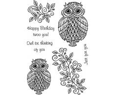 Crafty Impressions A6 Sue Dix Weihnachtskugeln und Wimpelkette Stempel Owl Be Thinking of You durchsichtig