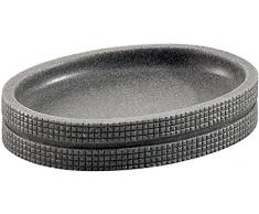 Gedy Petra Seifenschale, Harz, grau, 10x13,7x2,4