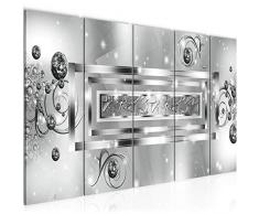 Bilder Abstrakt Wandbild 200 x 80 cm Vlies - Leinwand Bild XXL Format Wandbilder Wohnzimmer Wohnung Deko Kunstdrucke Grau 5 Teilig - MADE IN GERMANY - Fertig zum Aufhängen 103855c