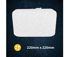 Briloner Leuchten LED Deckenleuchte, Deckenlampe mit Sternendekor, 8 Watt, 900 Lumen, 4.000 Kelvin, Weiß, Quadratisch, 220x220x50mm (LxBxH)