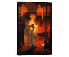 iCanvasART 1 Stück Kinder Looking Up Kamin Leinwandbild von Norman Rockwell 18 x 12/0.75 Deep