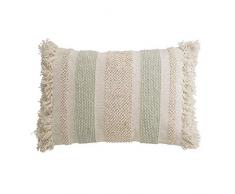 Mud Pie Lendenkissen aus Baumwolle und Chenille mit Fransen