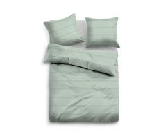 TOM TAILOR 0069935 Satin Bettwäsche Garnitur mit Kopfkissenbezug (Baumwolle) 1x 200x200 cm + 2X 80x80 cm, wassergrau