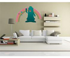 Indigos KAR-Wall-clm017-70 Wandtattoo fÃ¼rs Kinderzimmer clm017 - Lustige kleine Monster - Qualle mit Regenbogen - Wandaufkleber 70 x 46 cm