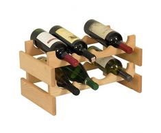 Dakota Weinregal aus Holz 8 Flaschen 2 Tier - 8 Bottles Unfertig