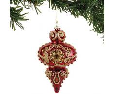 Département 56 Magnolia Garden Christbaumschmuck zum Aufhängen, 15 cm, Rot und goldfarben