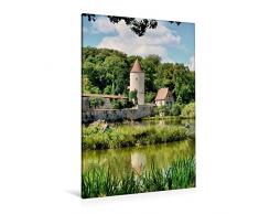 Premium Textil-Leinwand 80 x 120 cm Hoch-Format Dinkelsbühl - Romantisches Kleinod | Wandbild, HD-Bild auf Keilrahmen, Fertigbild auf hochwertigem Vlies, Leinwanddruck von Thomas Bartruff