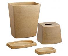Kraftware 4 Stück My Earth Granit Badezimmer Set, Tan