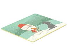 Carolines Treasures CK2092CMT Schwarzer Malteser Schneemann Weihnachten Küche oder Bad Vorleger 20 x 30, 20 x 30 W, mehrfarbig