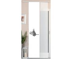 Gardinenbox 2er Set Schiebegardine Flächenvorhang Wildseide Optik und Voile Paneel, 245x45, Osmanli, 80400