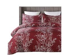 Vaulia Leicht Mikrofaser Bettbezug Set Casual Queen Burgunderfarben