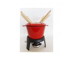 HOME TO HOME BAR3229645909258 Fondue-Set Bourguignonne für 6 Personen, 17 cm, für alle Herdarten geeignet, emailliert, Gusseisen, Rot, 17 cm