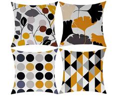 Wilproo Ostern Frühling Überwurf Kissenbezug Kaninchen Ei Hase Kissenbezug Kissenbezug mit verstecktem Reißverschluss stabil für Zuhause Auto Sofa Dekoration 45,7 x 45,7 cm Set von 4 Stück 45*45CM/18*18 inch Cartoon Rubbit Happy Easter