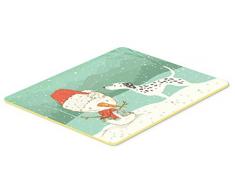 Carolines Treasures CK2037CMT Dalmatiner und Schneemann Weihnachten Küche oder Bad Vorleger 20 x 30, 20 x 30 W, mehrfarbig