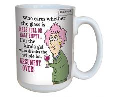 Tree-Free Greetings Becher mit Henkel, Motiv: Aunty Acid Argument, Keramik, Mehrfarbig, 443 ml