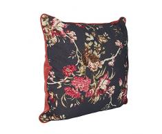 Cala Living Kissenbezug, Blumenmuster, Baumwolle, Marineblau, Einzelbett, 50 x 50 x 3 cm