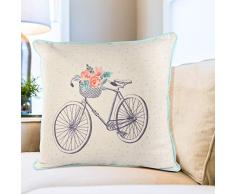 Resvina Überwurf-Kissenbezüge, Federdekoration, 45,7 x 45,7 cm, quadratischer Kissenbezug, Fahrrad-Regen-Stiefel, Kissenbezüge für Wohnzimmer, Sofa, Schlafzimmer, 2 Stück