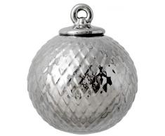 Lyngby Porcelæn Weihnachtskugel, Silber, 7.6x7.6x8.6