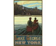 Northwest Art Mall Lake George New York Canoers Wandbild von Paul A Lanquist, 28 x 43 cm