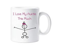 60 Second Makeover Limited 60SECMUG603 Tasse mit Aufschrift „60 Second Makeover I Love My Auntie This Much“ für Mädchen, Muttertag, Nichte, Geburtstag, Weihnachten, keramik, weiß