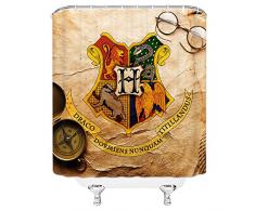 AMFD Duschvorhang Classic Film Harry Potter Wizarding Schule Logo Einzigartiges Design 177,8 x 177,8 cm Wasserdicht Polyester-Schimmel-Badezimmer Enthalten Haken Modern 70 x 70 inches Multi 4102