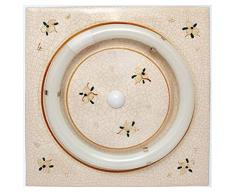 110/32/S/MA – Deckenleuchte aus Keramik, quadratisch, Farbe: Braun, elektrisch, ohne Schlauch – 32 W