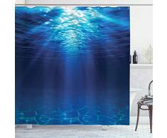 Ambesonne Fantasy Decor Duschvorhang, Decadence Grunge Ruin Ziegelwand und eine riesige Eidechse auf dem Sofa, Surreale Kunst, Stoff Badezimmer-Dekorationsset mit Haken, Vermilion Umber, Textil, Multi 36, 69W x 84L