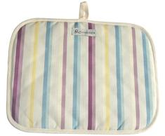 Duckydora Amalfi rechteckig Herdabdeckplatte, Duck Egg Blau/Gelb/Rosa Streifen