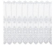 Plauener Spitze by Modespitze, Store Bistro Gardine Scheibengardine mit Stangendurchzug, hochwertige Stickerei, Höhe 62 cm, Breite 96 cm, Weiß