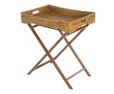 kouboo La Jolla Rattan Butler Tablett mit Ständer klappbar Holz, Honig Braun P Tropisch 66.040000000000006 x 44.45 x 73.66 cm Honigbraun