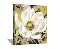 Hardy Gallery Leinwandbild, Blumenmotiv, Kunstdruck, für Wand Abstrakt 12x12x1 Panel Floral in Olive