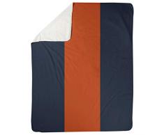 ArtVerse NFS Chicago Football Stripes Fleecedecke, 60 x 80, Marineblau und Orange