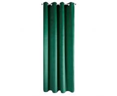 Eurofirany Pierre Vorhang Gardine Samt Ösen Velvet – Wohnzimmer Schlafzimmer Modern Klassisch Metallösen 1. Stk 215g/m², Dunkelgrün, 140X250cm