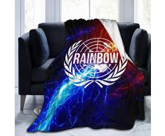 RealRiRi Fleecedecke für Bett, Sofa, Couch Auto, Regenbogenfarben 50 x40 schwarz