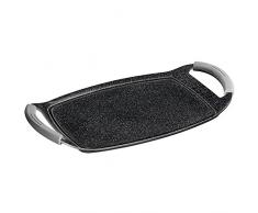 STONELINE 14562 Teppan-Yaki-Platte induktionsgeeignet Grillplatte, Aluminium, grau, 47 x 26 cm