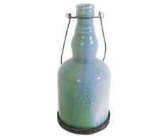 Ian Snow Windlicht, aus recycelter Whisky-Flasche, Blau