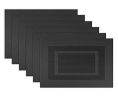 DII Everyday Tischplatte aus gewebtem Vinyl für drinnen und draußen leicht zu reinigen Tischset Bordered Black